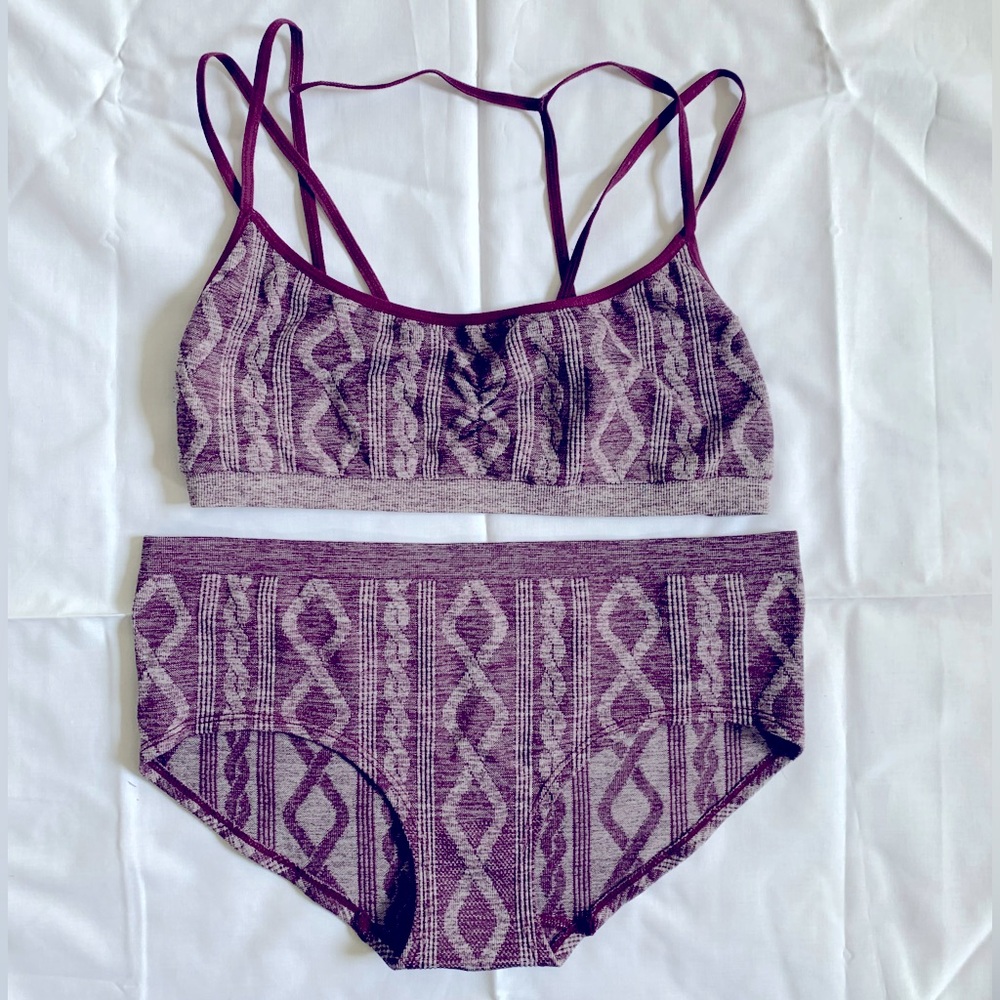 Matching bra and panty set.